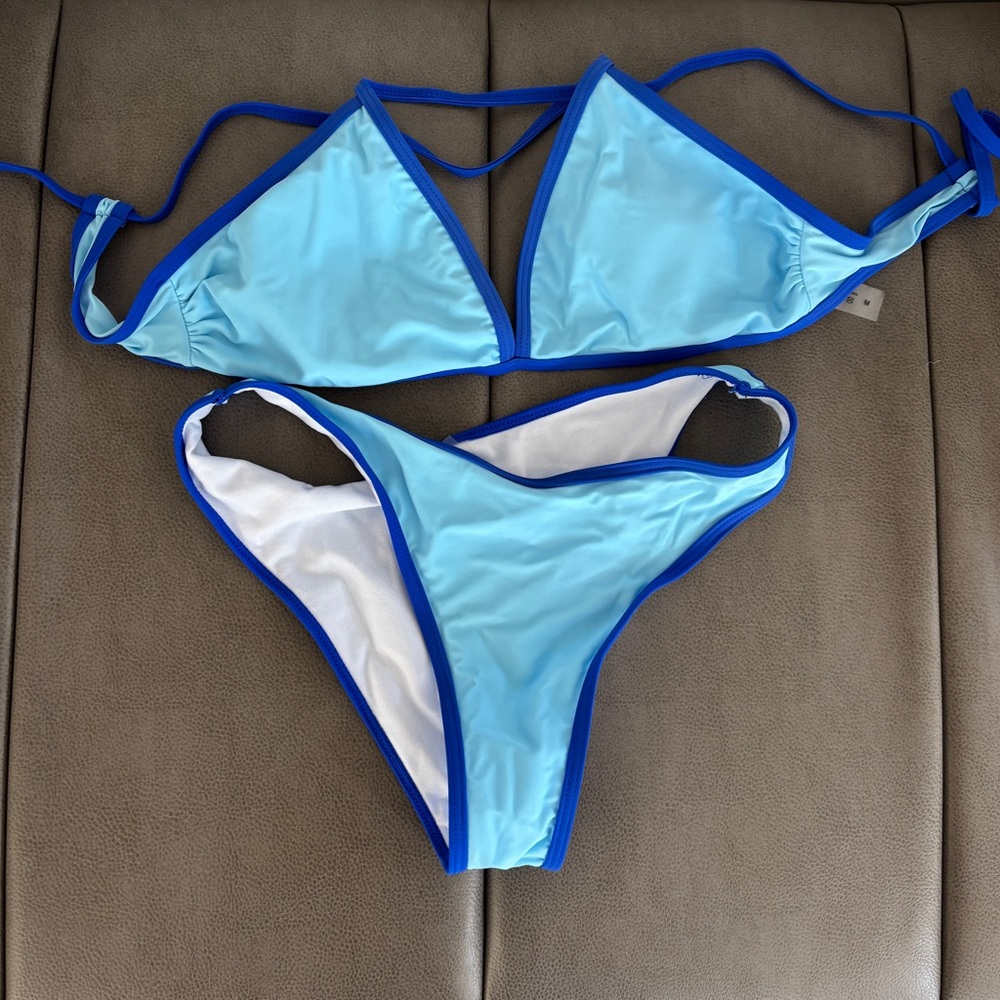 Blue Triangle Bikini Set